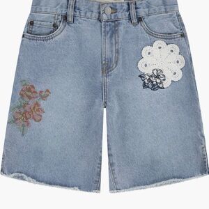 Levi's Kids Blue Jean Shorts with Embroidery